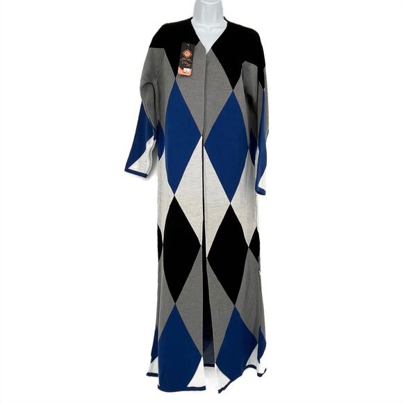 Poulrok Bekir 2 pc set Maxi Cardigan and Sweater Dress in Blue and Grey Size 8 - Picture 1 of 8